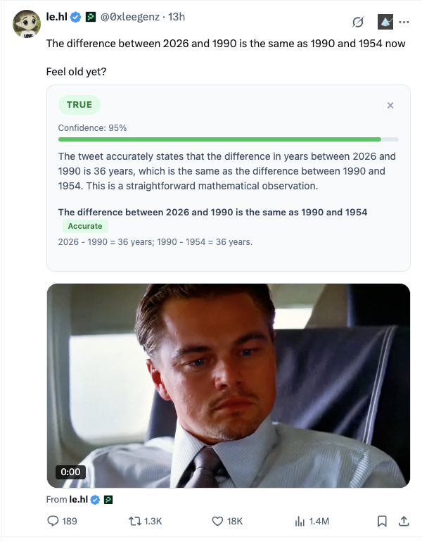 Fact-check button on a tweet